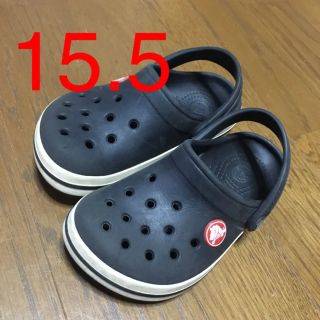 クロックス(crocs)のキッズ15.5 クロックス 黒(サンダル)