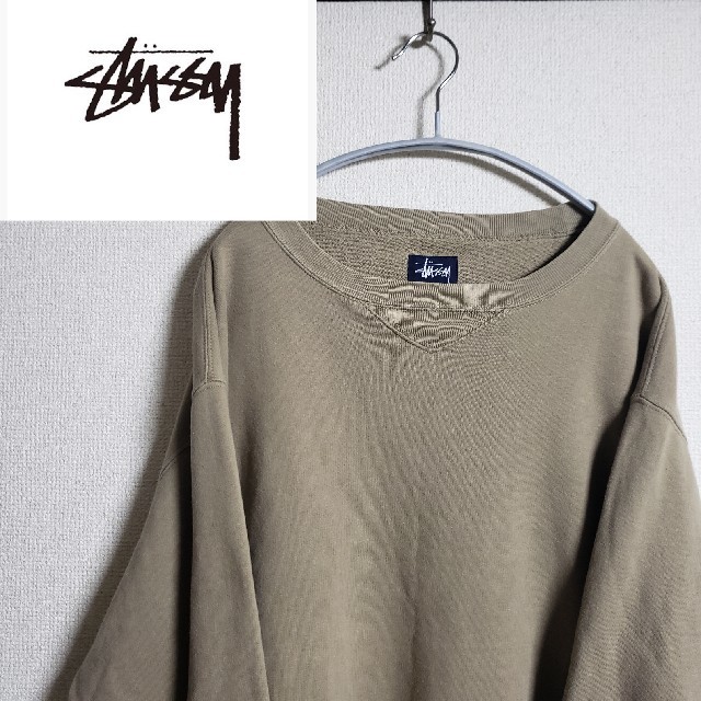 STUSSY(ステューシー)のオールドステューシー 90s ワンポイント 刺繍 アースカラー ユニセックス メンズのトップス(スウェット)の商品写真