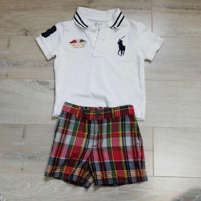 Ralph Lauren(ラルフローレン)の専用！ラルフローレンのポロシャツとパンツセット キッズ/ベビー/マタニティのベビー服(~85cm)(Ｔシャツ)の商品写真