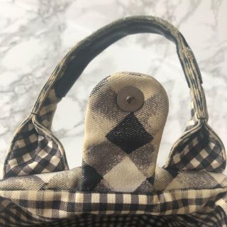 シャネル(CHANEL)のCHANEL ギンガムチェック ハンドバッグ(トートバッグ)