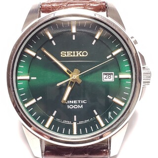 セイコー(SEIKO)のSEIKO☆セイコー☆5M62-0CZ0☆キネティック☆裏スケ☆アリゲーター(腕時計(アナログ))