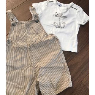 プチバトー(PETIT BATEAU)のプチバトー オーバーオール ティシャツ(Ｔシャツ)