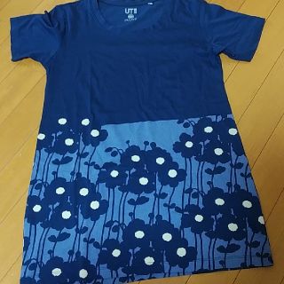 ユニクロ(UNIQLO)の夏物処分【超美品】「ユニクロ☆コラボチュニック」「SOUSOU/KYOTO」★S(Tシャツ(半袖/袖なし))