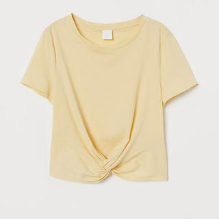 エイチアンドエム(H&M)のツイストデザイントップス(Tシャツ(半袖/袖なし))