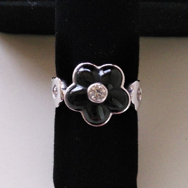 オニキス＆ダイヤモンドリング レディースのアクセサリー(リング(指輪))の商品写真