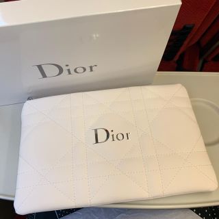 ディオール(Dior)の新品未使用 ディオール ポーチ ホワイト キルティング風(ポーチ)