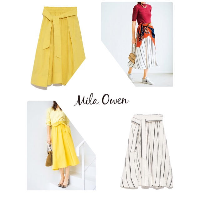 Mila Owen(ミラオーウェン)のミラオーウェン リネンフレアスカート レディースのスカート(ひざ丈スカート)の商品写真
