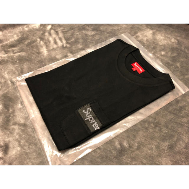 新品S Supreme 19SS Mesh Stripe pocket Tee