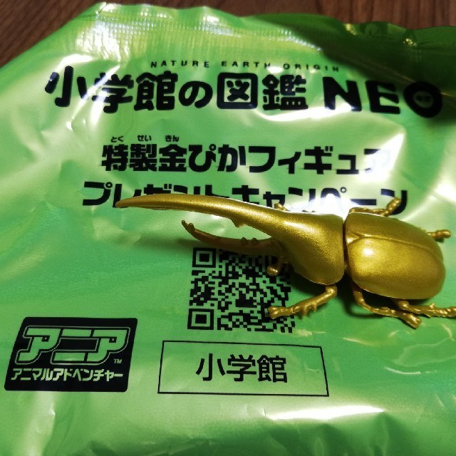 小学館(ショウガクカン)の非売品　特製金ぴかフィギュア　アニア　カブトムシ 小学館の図鑑NEO  エンタメ/ホビーのフィギュア(その他)の商品写真