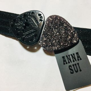 アナスイ(ANNA SUI)の新品 ANNA SUI アナスイ ベルト ゴム ラメ  ブラック 日本製 タグ付(ベルト)