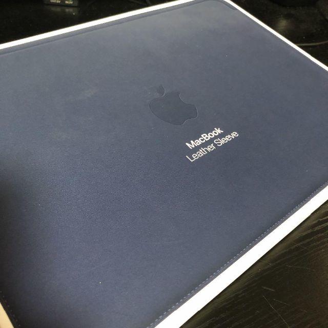 気質アップ 純正 MacBook Leather Sleeve ミッドナイトブルー スマホ/家電/カメラ