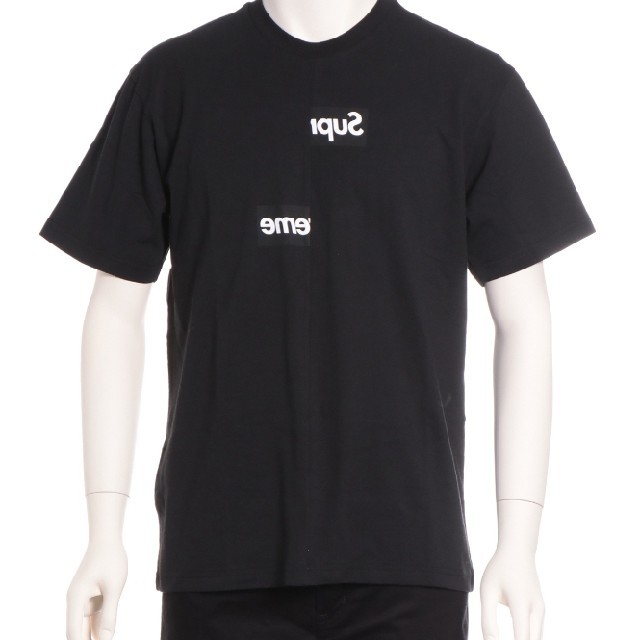 シュプリーム ギャルソン ロゴ Tシャツ 黒Tシャツ/カットソー(半袖/袖なし)