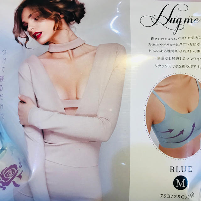 ハグミー  Mサイズ    BLUE レディースの下着/アンダーウェア(ブラ)の商品写真