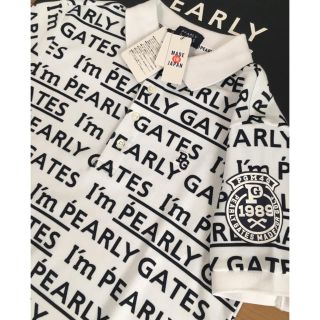 パーリーゲイツ(PEARLY GATES)の新品 I'm PEARLY GATES 半袖ポロシャツ(5)Ｌ/白 大文字(ウエア)