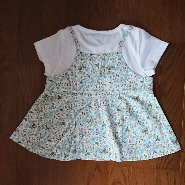 「新品」キッズ半袖ワンピース(サイズ110) キッズ/ベビー/マタニティのキッズ服女の子用(90cm~)(ワンピース)の商品写真