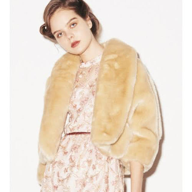 Lily Brown(リリーブラウン)のエコファーポンチョ風コート レディースのジャケット/アウター(毛皮/ファーコート)の商品写真