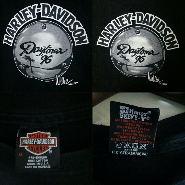 Harley Davidson(ハーレーダビッドソン)の希少 90年代 HARLEY DAVIDSON   両面プリント USA メンズのトップス(Tシャツ/カットソー(半袖/袖なし))の商品写真