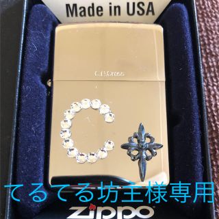 ジッポー(ZIPPO)のZIPPO スワロフスキーイニシャル付き(日用品/生活雑貨)