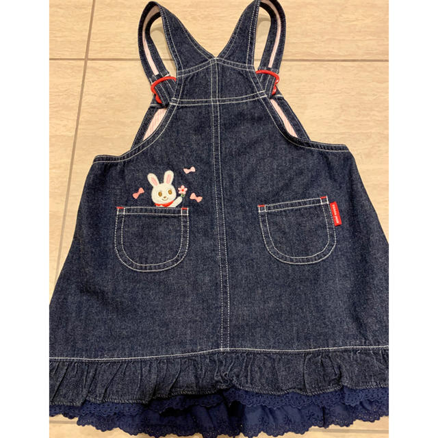 mikihouse(ミキハウス)のミキハウス うさこデニムワンピース  キッズ/ベビー/マタニティのキッズ服女の子用(90cm~)(ワンピース)の商品写真