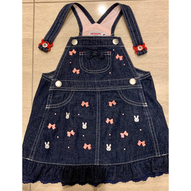 mikihouse(ミキハウス)のミキハウス うさこデニムワンピース  キッズ/ベビー/マタニティのキッズ服女の子用(90cm~)(ワンピース)の商品写真