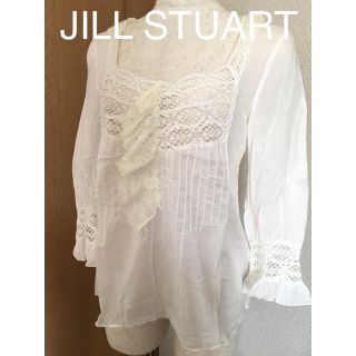 ジルスチュアート(JILLSTUART)の限定お値下げ！used☆ジルスチュアート コットンフリルレースブラウス(シャツ/ブラウス(長袖/七分))