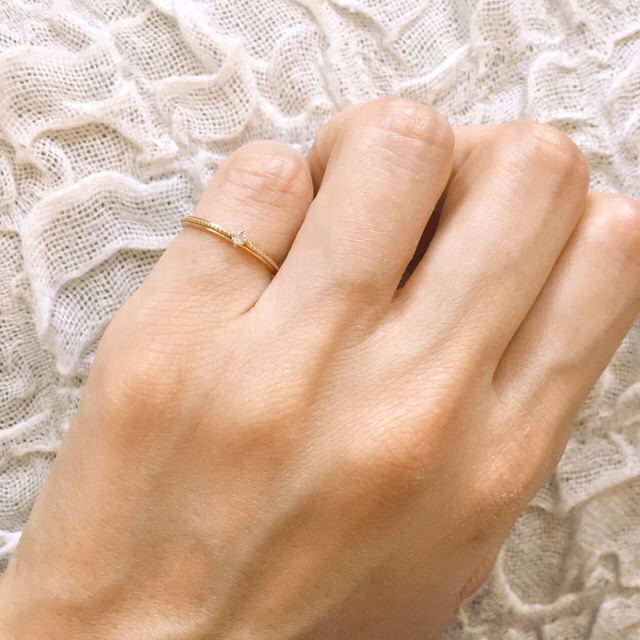 agete(アガット)のagete 一粒ダイヤ ピンキーリング レディースのアクセサリー(リング(指輪))の商品写真