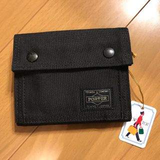 ポーター(PORTER)の【新品】PORTER ポーターSMOKY 二つ折財布 ブラック(折り財布)