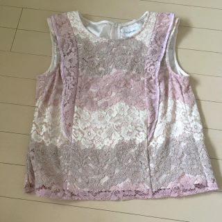 ジルバイジルスチュアート(JILL by JILLSTUART)のジルバイジルスチュアートグラデーションレーストップスM美品(シャツ/ブラウス(半袖/袖なし))