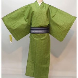 浴衣 メンズ 男 LL 新品 ゆかた単品 グリーン NO30421(浴衣)