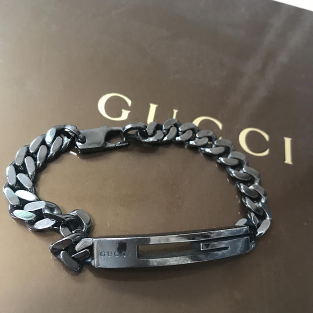 GUCCI ブレスレット 18㎝ ブラックコーティング 【安心発送