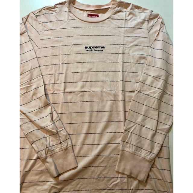 Supreme(シュプリーム)のLogo Stripe L/S Top Mサイズ ほぼ新品 メンズのトップス(Tシャツ/カットソー(七分/長袖))の商品写真