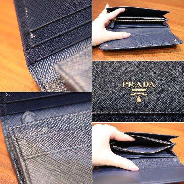 PRADA プラダ サフィアーノ レザー 長財布 ネイビー