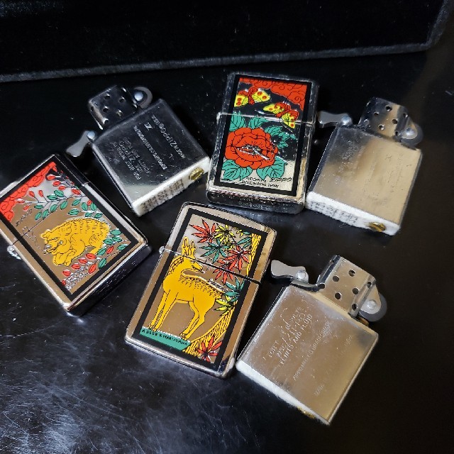 zippo 花札 鹿に紅葉 猪鹿蝶 トリックアート  1996年製 Sカラー