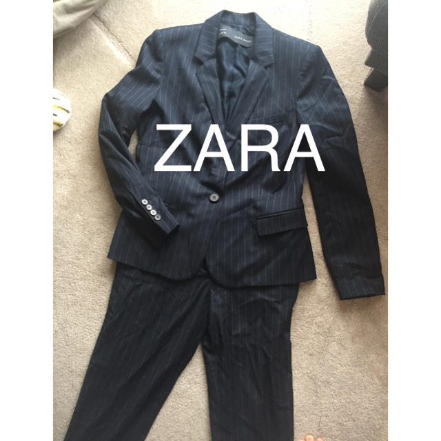 ZARA(ザラ)のZARA ザラ ネイビーストライプスーツ レディースのフォーマル/ドレス(スーツ)の商品写真
