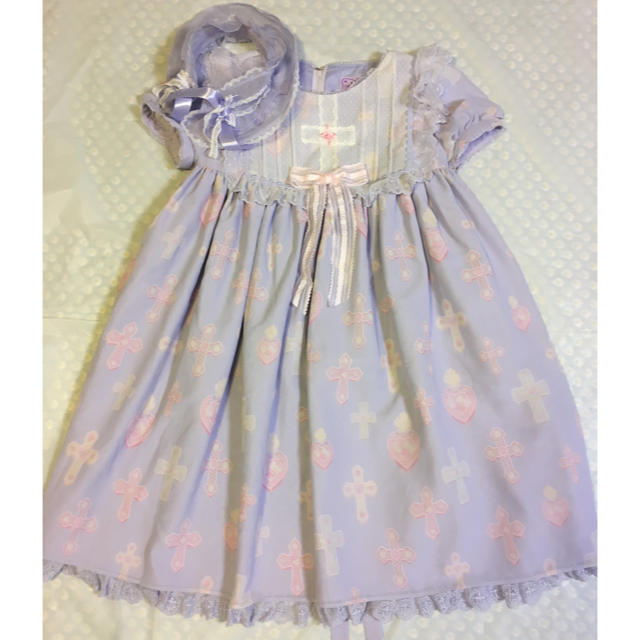 Angelic Pretty(アンジェリックプリティー)のangelic pretty sugar cross ワンピース カチューシャ レディースのワンピース(ひざ丈ワンピース)の商品写真