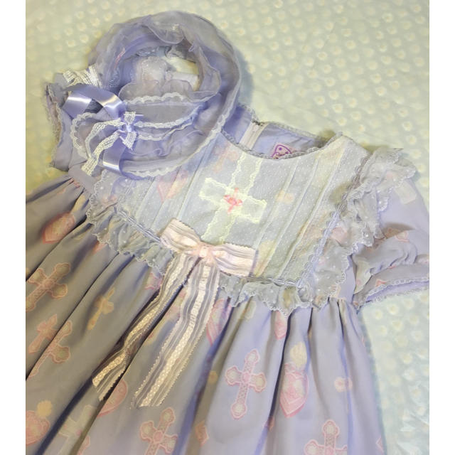 Angelic Pretty(アンジェリックプリティー)のangelic pretty sugar cross ワンピース カチューシャ レディースのワンピース(ひざ丈ワンピース)の商品写真