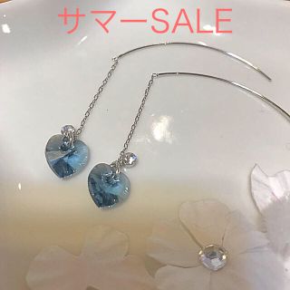 スワロフスキー(SWAROVSKI)のスワロフスキーハート♡アメリカンピアス(ピアス)