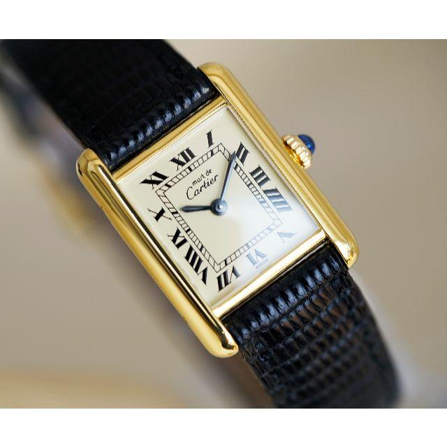 美品 カルティエ マスト タンク アイボリー 手巻き SM Cartier39CARTIER