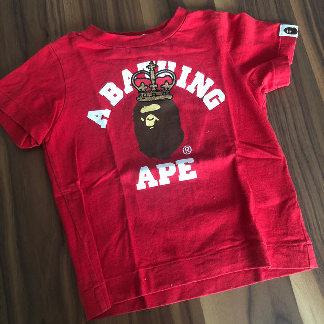 A BATHING APE(アベイシングエイプ)の美品 APE キッズTシャツ 90cm お値下げ中！ キッズ/ベビー/マタニティのキッズ服男の子用(90cm~)(Tシャツ/カットソー)の商品写真