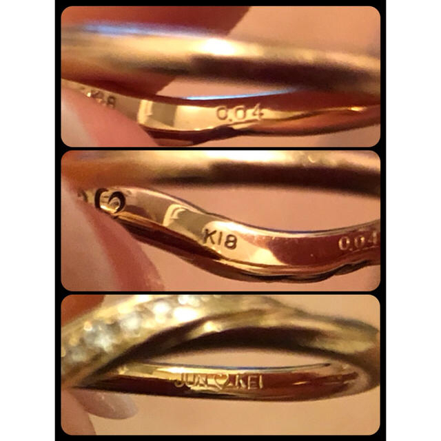 K18 ピンクゴールドリング 10号 ダイア0.04ct レディースのアクセサリー(リング(指輪))の商品写真