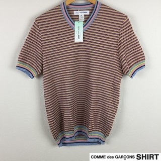 コムデギャルソン(COMME des GARCONS)の新品 コムデギャルソンシャツ 半袖カットソー ボーダー サイズM タグ付未使用品(Tシャツ/カットソー(半袖/袖なし))