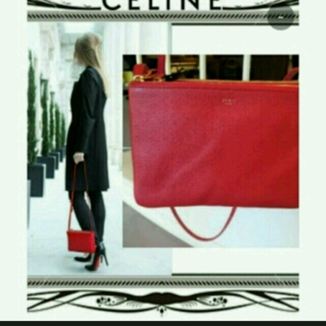 celine(セリーヌ)のセリーヌ トリオ ラージ 赤 レディースのバッグ(ショルダーバッグ)の商品写真