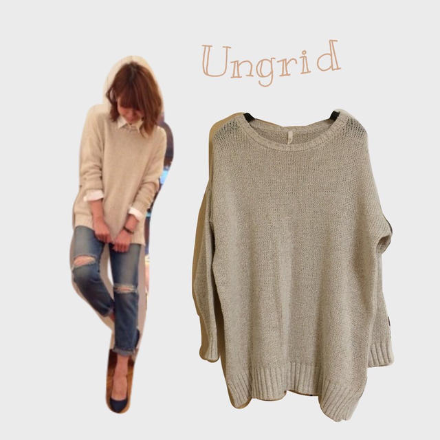 Ungrid(アングリッド)の【Ungrid】リネンスリットニット レディースのトップス(ニット/セーター)の商品写真