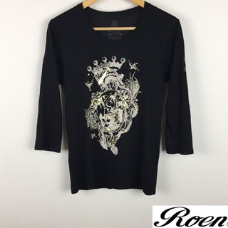 ロエン(Roen)のRoen ロエン 7分袖Tシャツ ブラック サイズ46(Tシャツ/カットソー(七分/長袖))