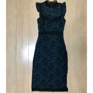 ザラ(ZARA)のzara コントラストギピュールレース付き ペンシルワンピース(ロングワンピース/マキシワンピース)