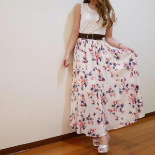 リエンダ(rienda)のrienda♡floret patternロングJ/W SK(ロングスカート)