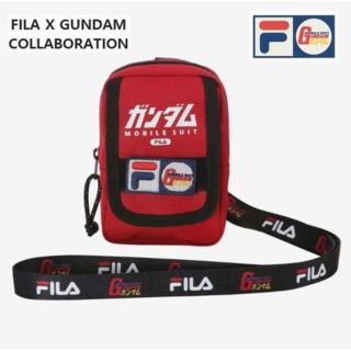 フィラ(FILA)のFILA GUNDAM フィラ  ガンダム コラボ ストラップ付 ポーチ レッド(その他)