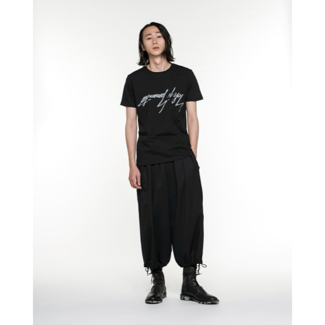 Yohji Yamamoto(ヨウジヤマモト)のGroundY 逆さロゴ Tシャツ ブラック グラウンドワイ Ground Y メンズのトップス(Tシャツ/カットソー(半袖/袖なし))の商品写真