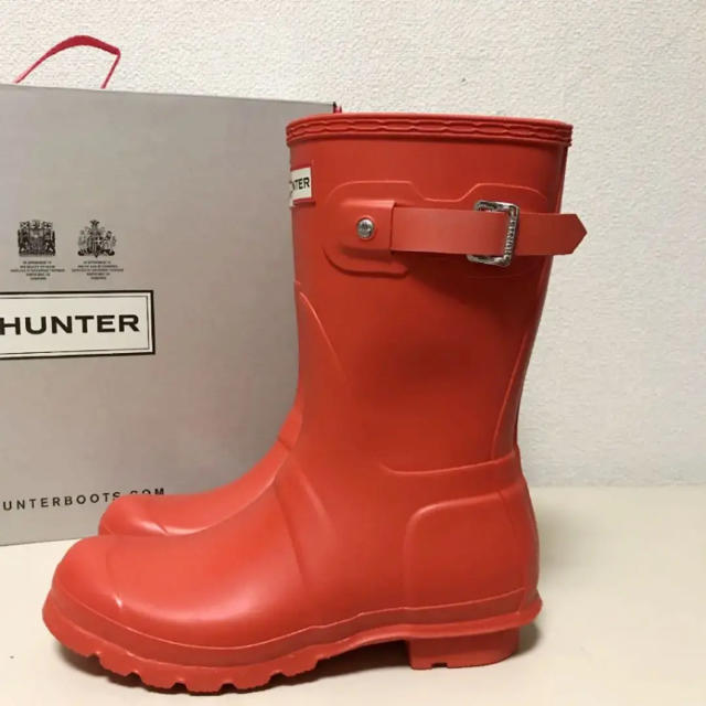 HUNTER(ハンター)の【新品】HUNTER レインブーツ ショート  オレンジ レディースの靴/シューズ(レインブーツ/長靴)の商品写真