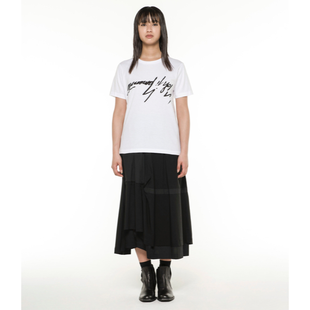 Yohji Yamamoto(ヨウジヤマモト)のGroundY 逆さロゴ Tシャツ ホワイト グラウンドワイ Ground Y メンズのトップス(Tシャツ/カットソー(半袖/袖なし))の商品写真